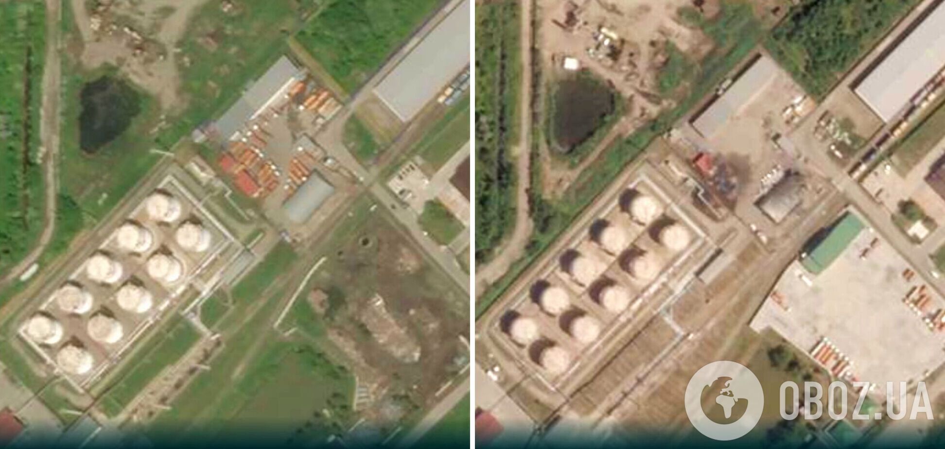 Здание разрушено: появились спутниковые фото последствий удара по нефтебазе в Адыгее