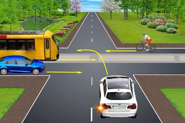 Кому должен уступить дорогу водитель авто: сложная задача по ПДД с трамваем и велосипедом