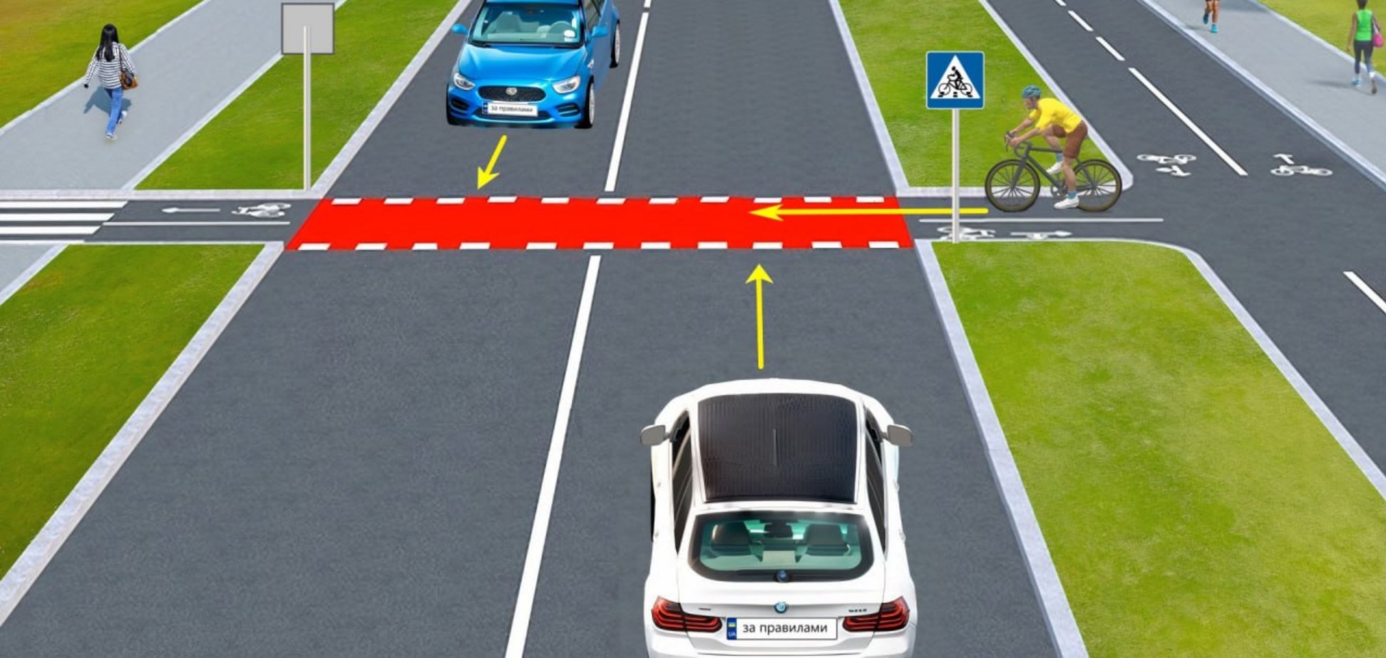 Кто должен уступить дорогу? Задание по ПДД с велосипедистом
