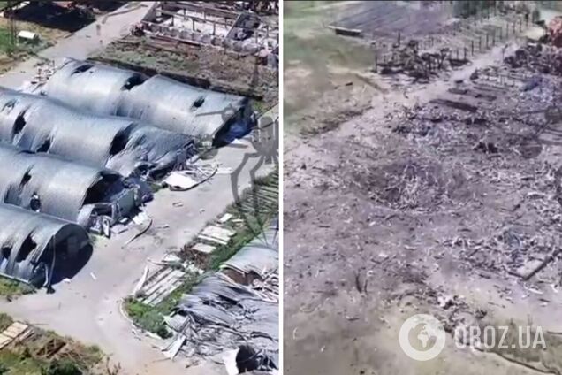 Появилось видео взрывного удара по складам военной техники и боеприпасов в Курской области РФ