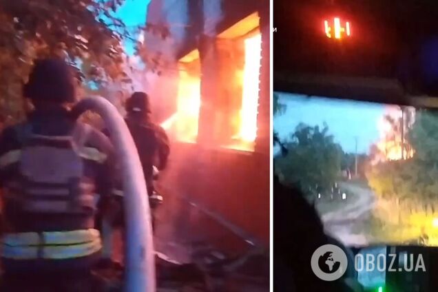На Сумщине спасатели ликвидировали пожар после обстрела РФ. Видео