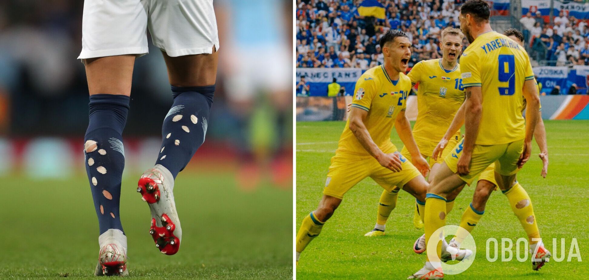 Яремчук забил на Евро с дырками на гетрах: зачем футболисты сборной Украины играют в рваной форме