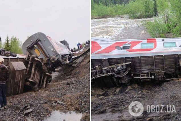 В России с рельсов сошел пассажирский поезд: десятки пострадавших. Фото и видео