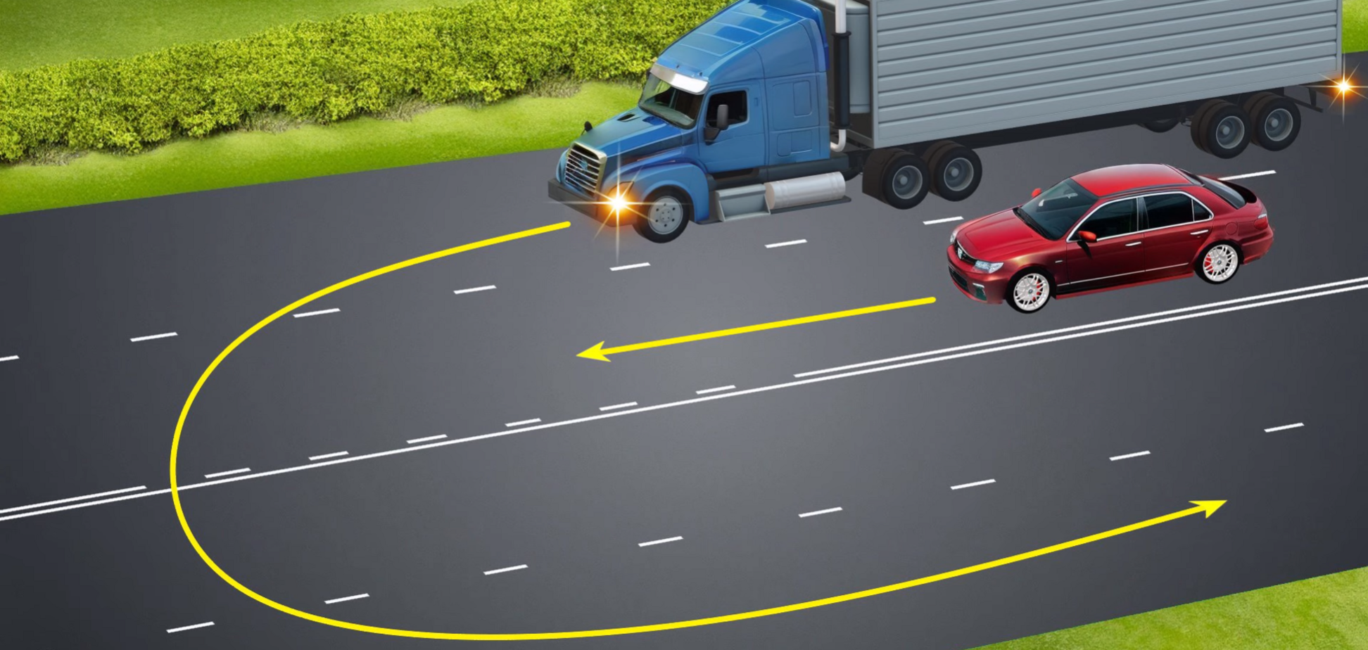 Разрешено ли грузовику повернуть налево из крайнего правого ряда? Сложная задача по ПДД