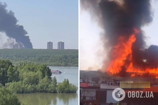 В Новосибирске произошел мощный пожар на складе с ГСМ, валит дым. Фото и видео