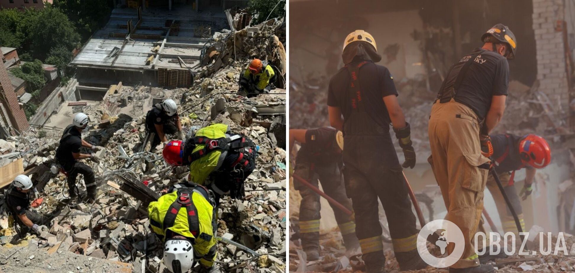 У Дніпрі тривають рятувальні роботи на місці удару армії РФ: дві особи вважаються зниклими безвісти. Фото