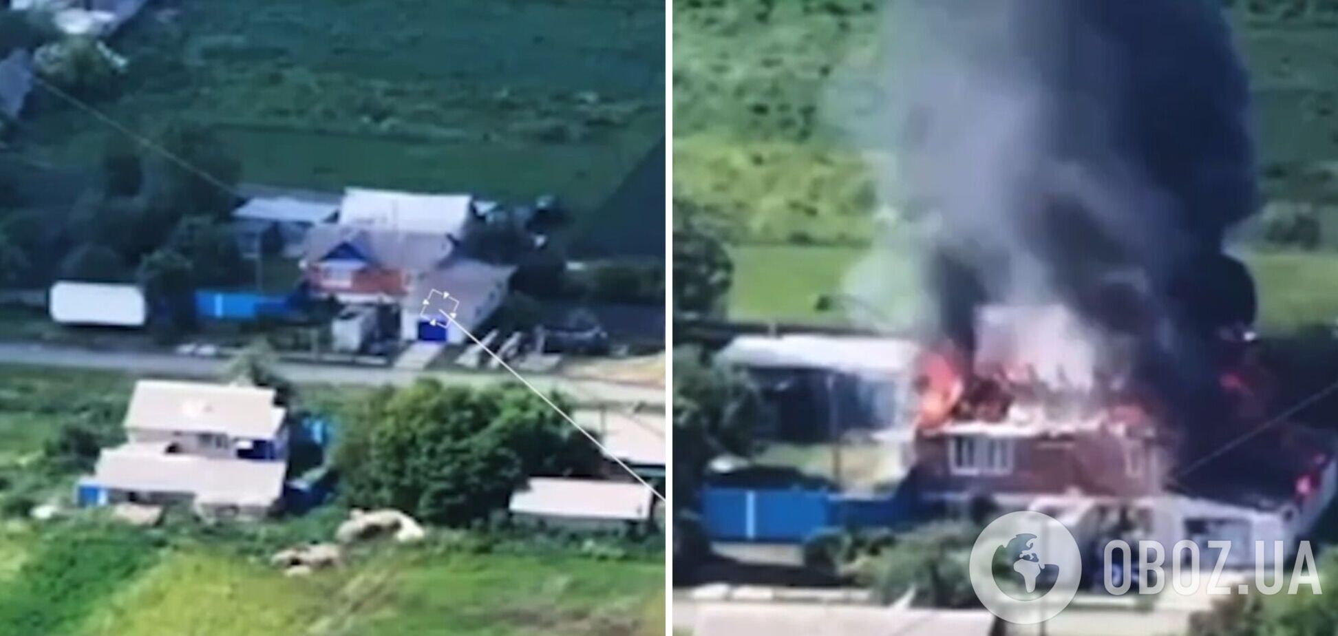 Дрон приніс 'запальний настрій': у ДПСУ показали, як влаштовують 'бавовну' окупантам на Харківщині. Відео