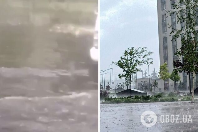 Київ накрила гроза з градом: у деяких районах підтопило вулиці. Фото і відео