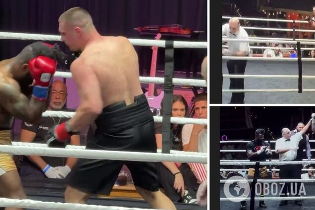 Непобедимый украинский супертяж досрочно выиграл бой с четырьмя нокдаунами. Видео