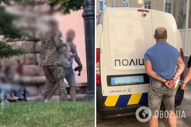 В Киеве задержан военный, который ударил сотрудника ТЦК в центре города. Фото