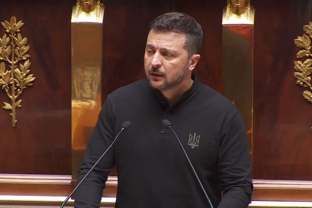 'Европа перестала быть континентом мира': Зеленский в выступлении перед Национальным собранием Франции напомнил о преступлениях России. Видео