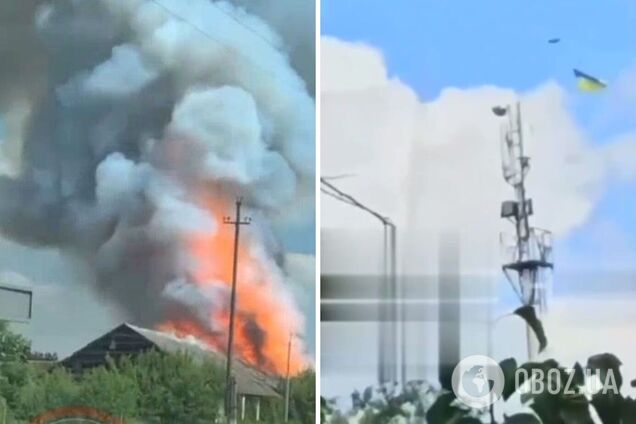 В Белгородской области прогремели взрывы, валил дым: сообщают о прилете по составу БК. Видео