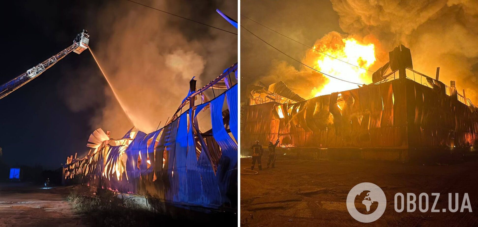 Пожар на складе в Броварах
