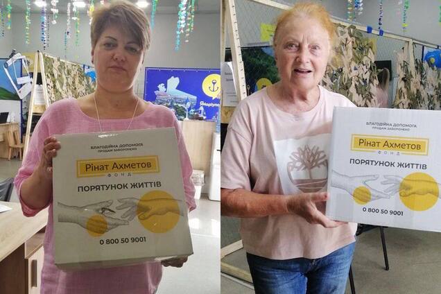 Переселенці з Маріуполя у Вінниці отримують продуктові набори від Фонду Ріната Ахметова
