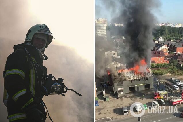 Пожар на СТО в Вишневом