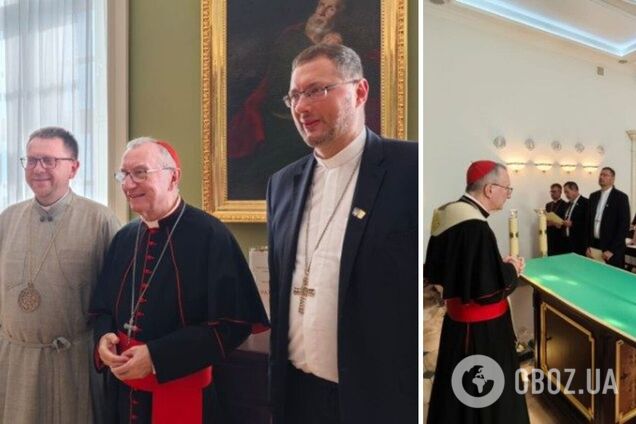 До України приїхав держсекретар Ватикану кардинал Паролін. Фото