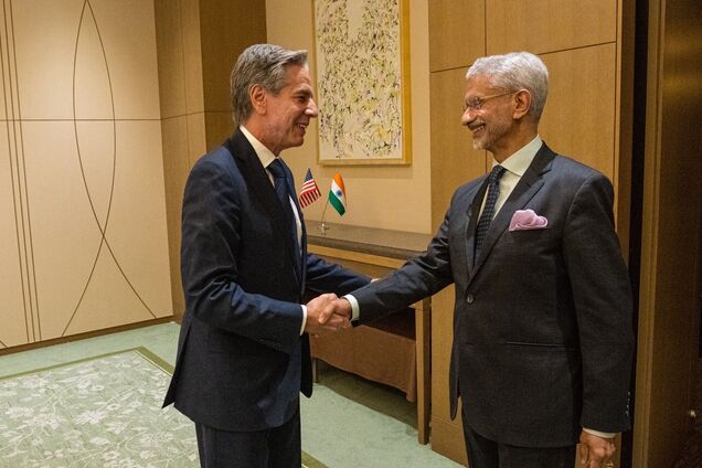 Блінкен обговорив війну в Україні з главою МЗС Індії: наголосив на 'важливості реалізації справедливого миру'