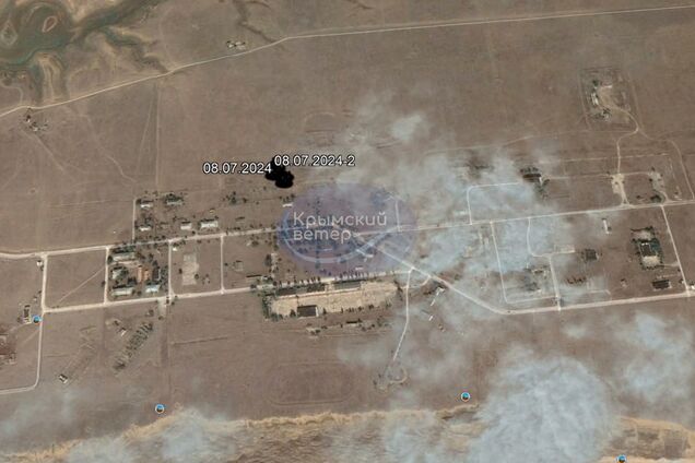 У Криму на аеродромі льотно-випробувального центру окупантів спалахнула пожежа. Фото
