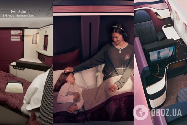Двуспальные кровати, 4K-телевизоры и кресла нового поколения: как выглядит бизнес-класс Qatar Airways изнутри. Впечатляющие фото