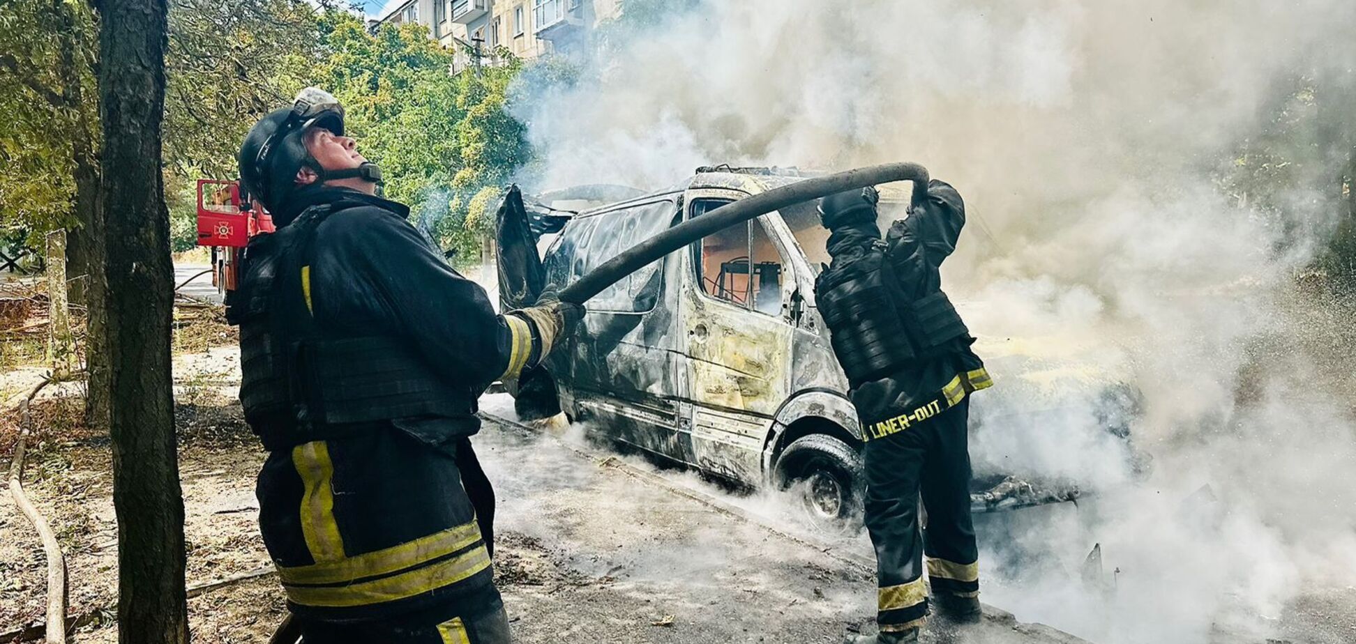 Загорелась машина гражданского