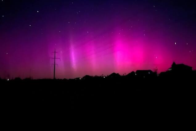 В Україні зафіксували рідкісне оптичне явище – північне сяйво. Фото