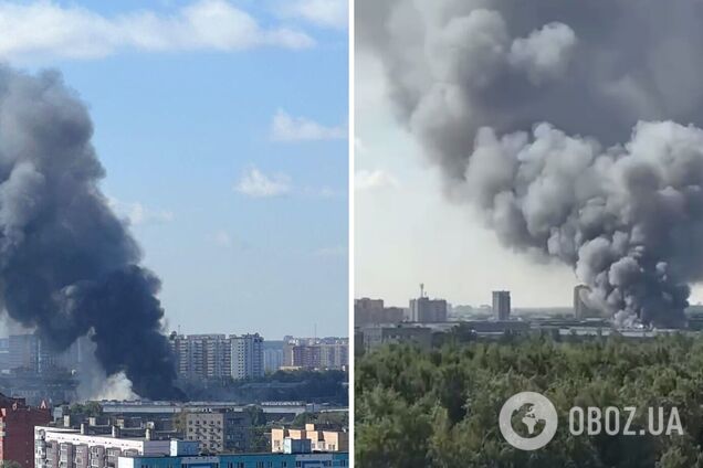  У Підмосков'ї спалахнув черговий завод: дим видно здалеку. Відео