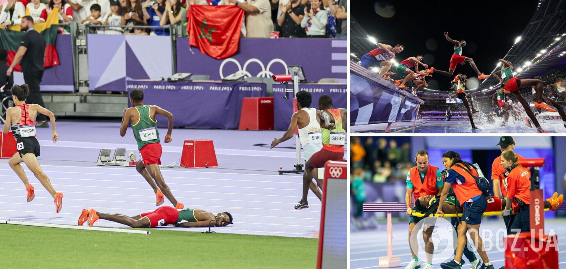 На ОИ-2024 легкоатлет-рекордсмен споткнулся на последнем круге, потеряв сознания от удара после падения. Видео