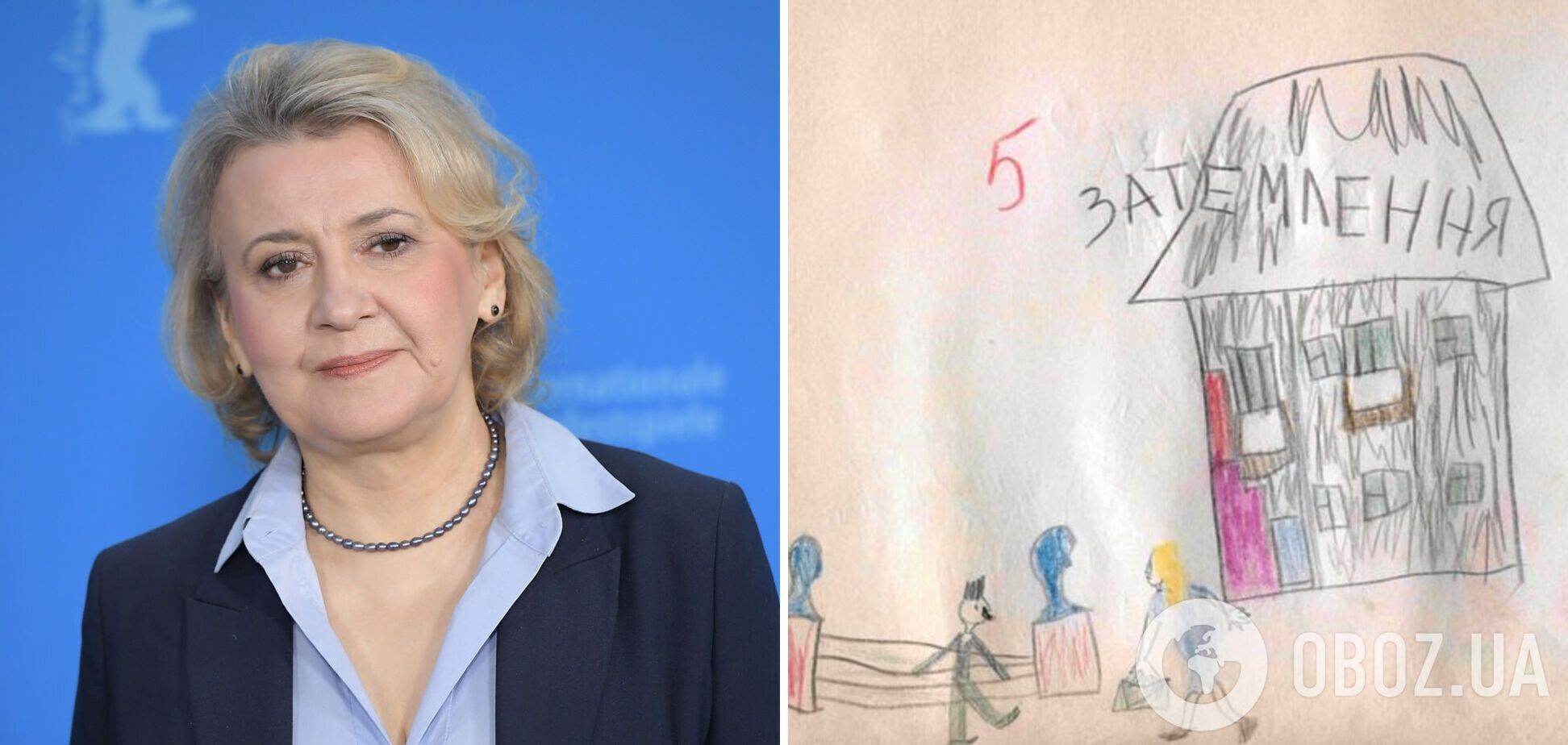 Оксана Забужко показала портрет Алена Делона, который нарисовала в 6 лет