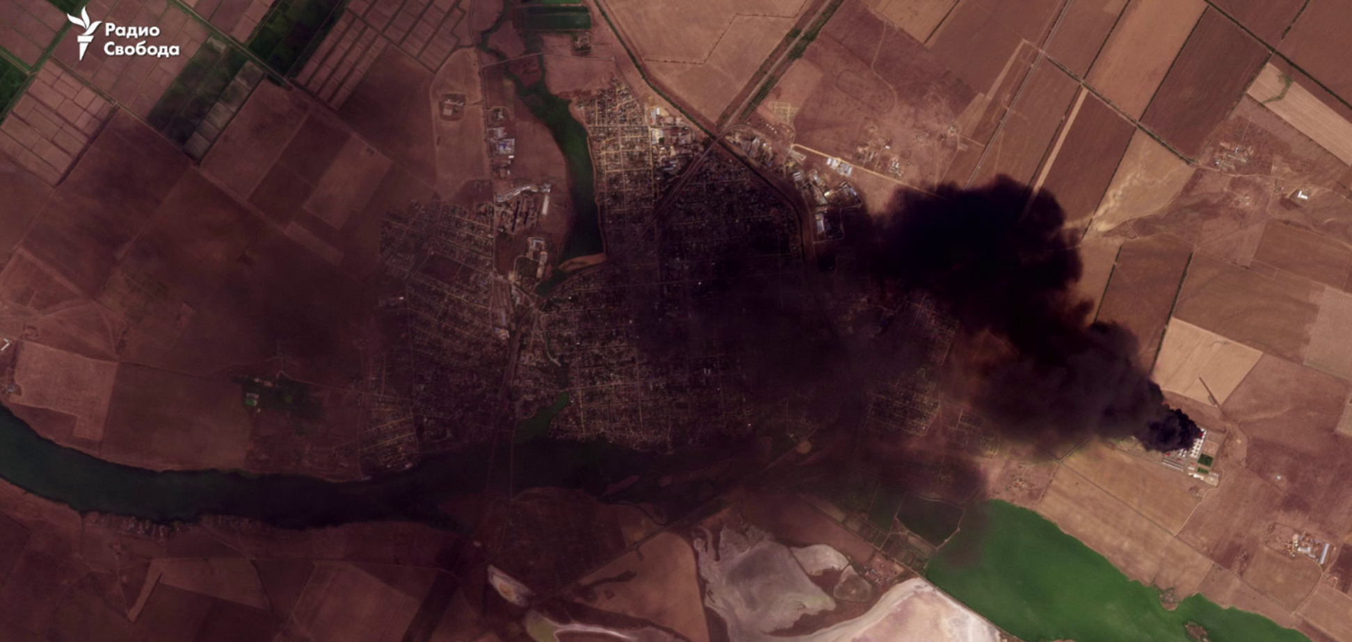 Пожар на российской нефтебазе