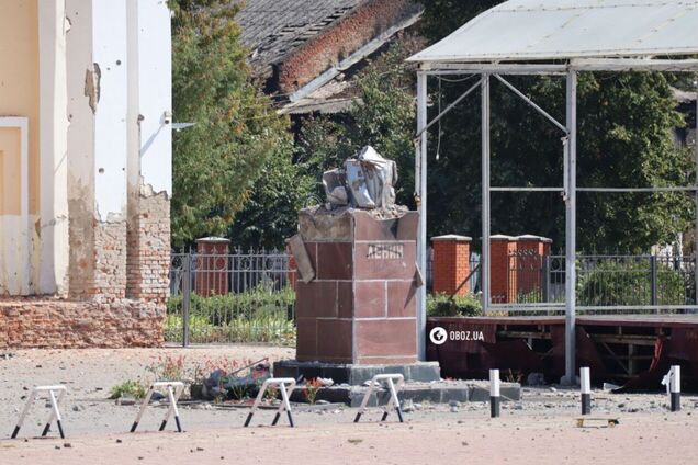 Памятник Ленину в Судже снесли сами россияне: свидетельство очевидца. Фото