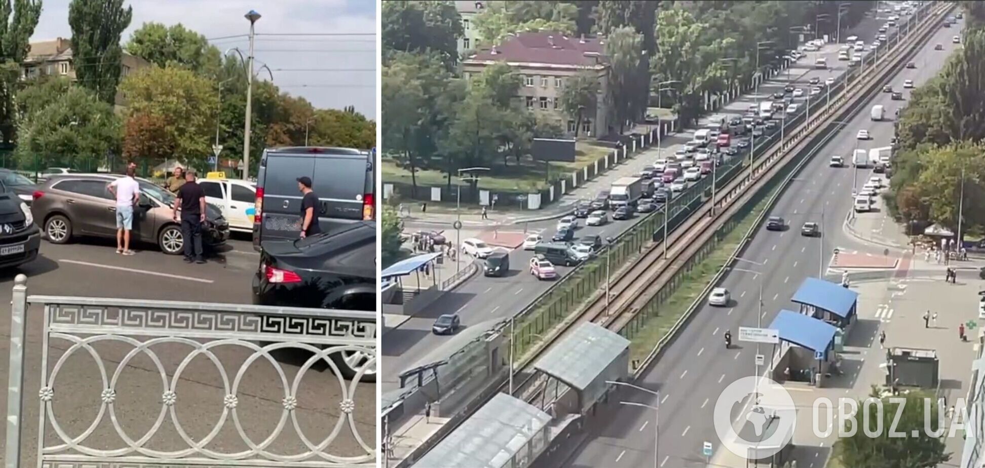 В результате ДТП образовалась пробка