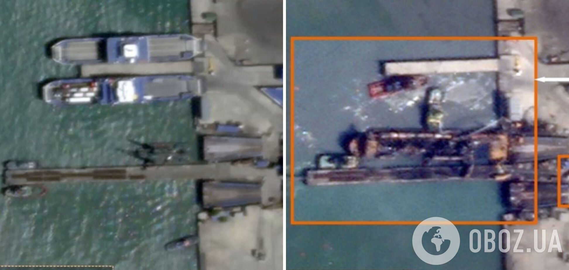 Знищено пором, могли бути пошкоджені судна: з'явилися супутникові знімки наслідків удару ЗСУ по порту 'Кавказ'