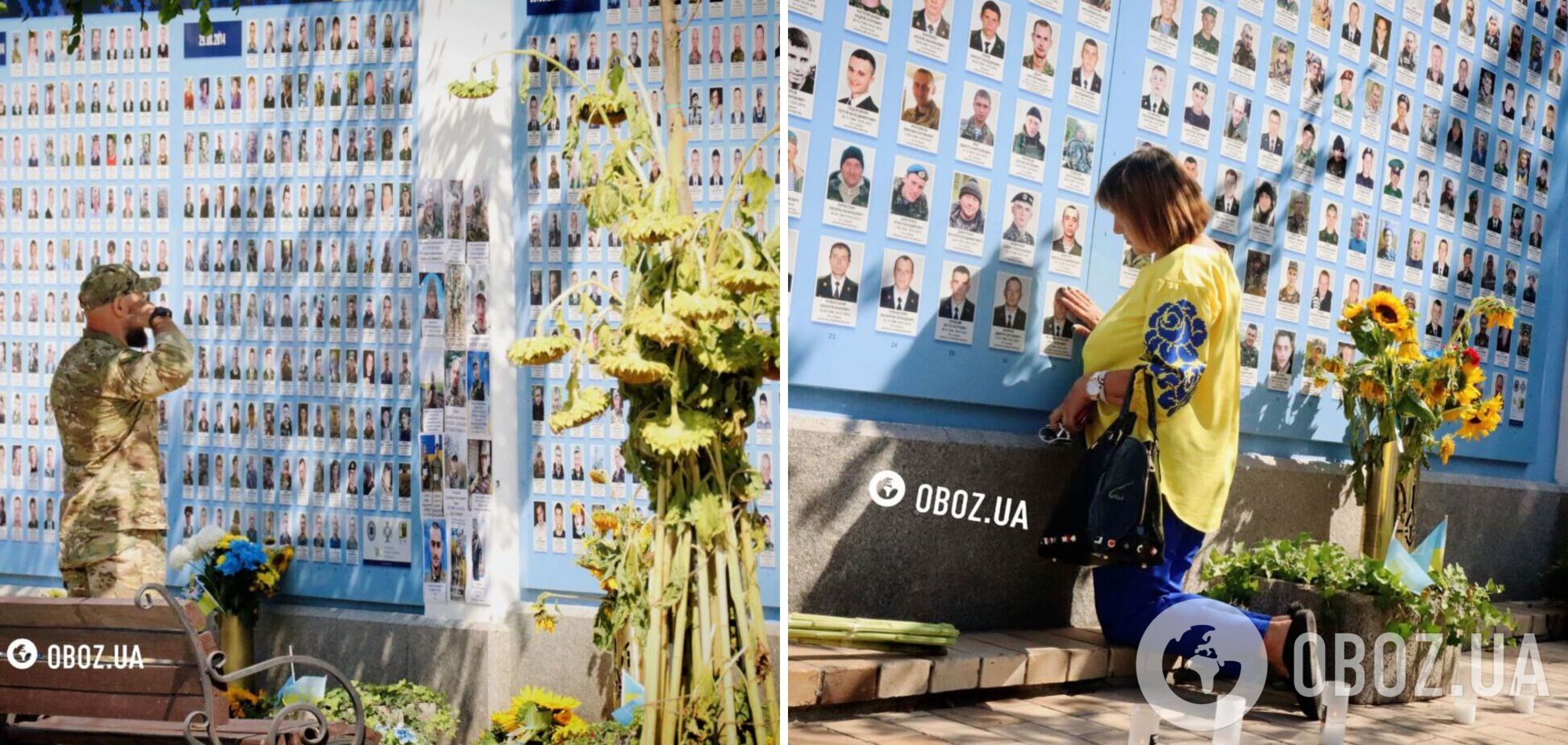 Несуть квіти і лампадки: у Києві на Михайлівській площі вшановують пам'ять полеглих захисників України. Фото і відео