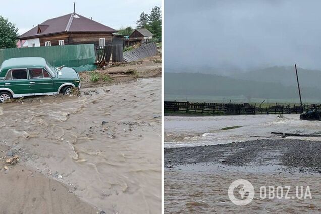 В российских Забайкалье и Бурятии массивные наводнения затопили более 50 домов: жители пытаются эвакуироваться. Видео