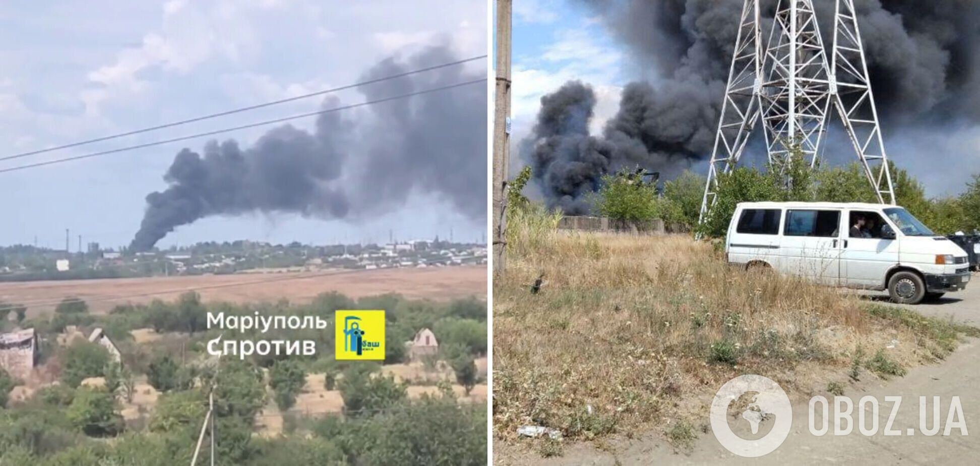 Пожар в Мариуполе в воскресенье