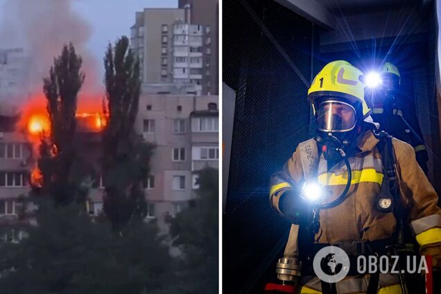 В Киеве произошел ужасный пожар: горит девятиэтажка на Шептицкого. Видео