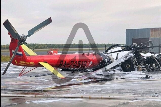 У Росії школярі підпалили вертоліт Мі-8: батько одного із 'диверсантів' воює проти України. Фото