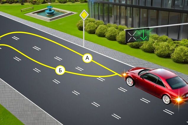 Какая траектория поворота авто слева правильная? Задания по ПДД с фото