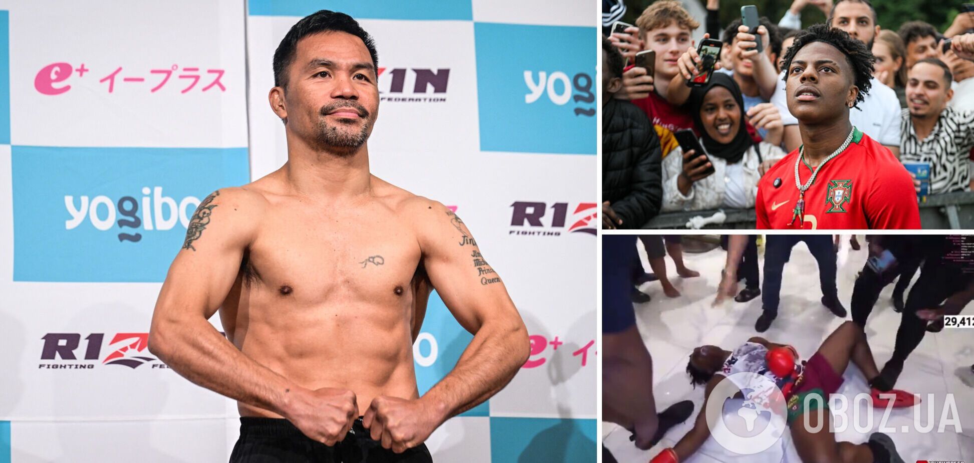 Легендарний Пакьяо першим ударом вирубав знаменитого стрімера в боксерському поєдинку. Відео