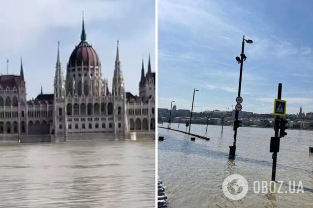 В Будапеште вышел из берегов Дунай, подтопило здание парламента. Фото и видео