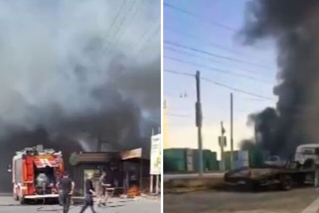 У російському Таганрозі поскаржилися на 'падіння' дрона: спалахнула потужна пожежа, валить дим. Відео