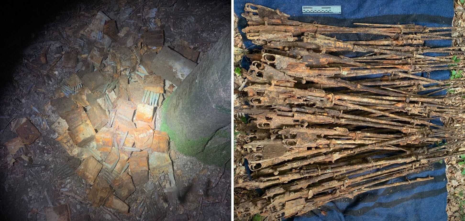 Гвинтівки, набої, гранати: біля кордону з Польщею знайшли схрон зброї часів Першої світової війни. Фото