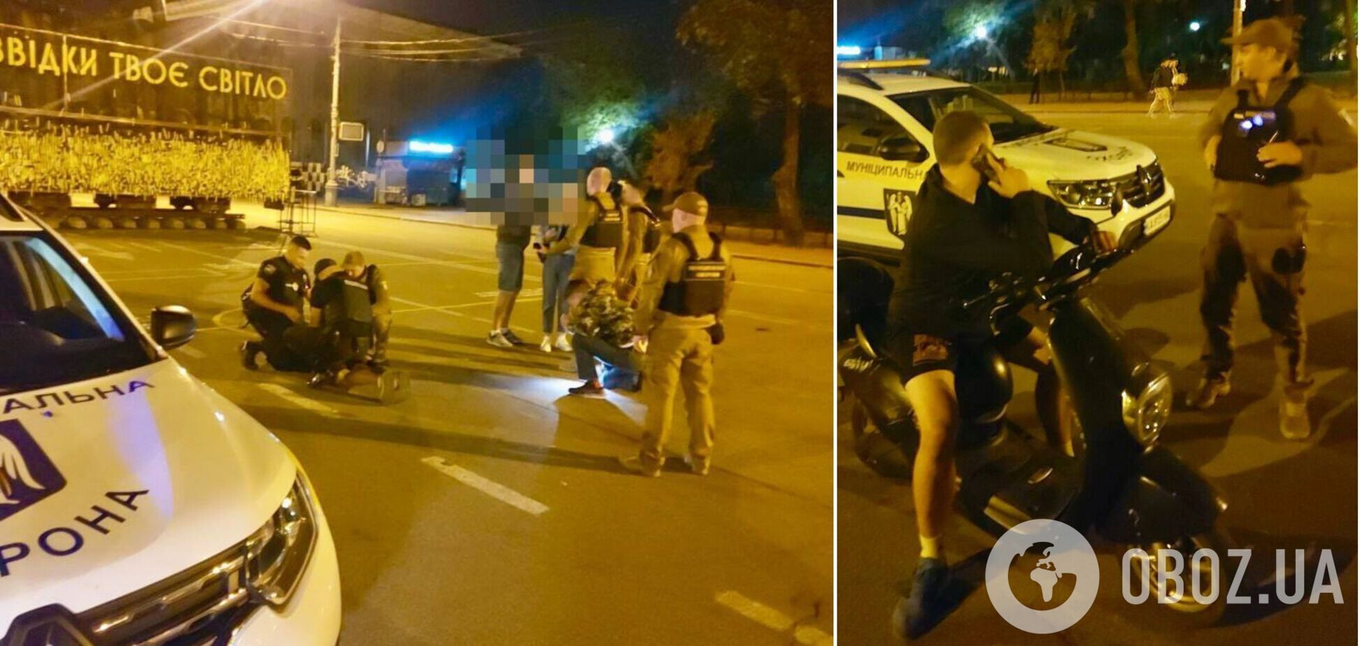 П’яним ганяв пішохідною зоною на Контрактовій площі Києва: муніципали зупинили скутериста. Фото