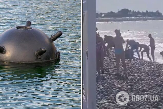 У Сочі російські відпочивальники натрапили на міну у воді та намагалися її витягти всі разом: відео