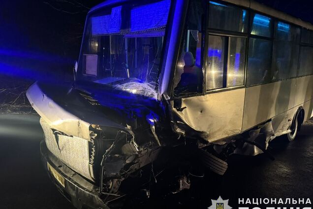 Под Львовом столкнулись легковушка и автобус: семь человек получили травмы. Фото