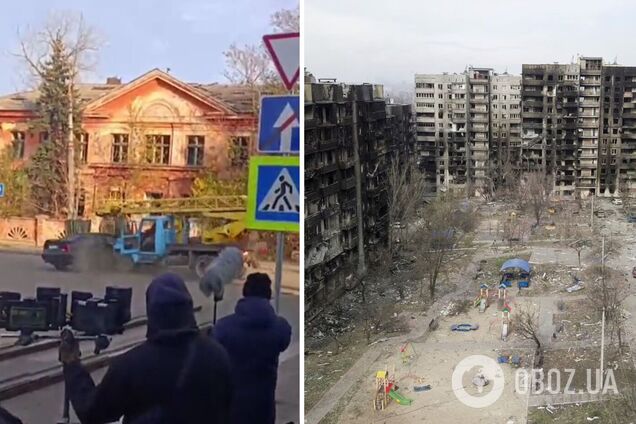 Героизируют сотрудников ФСБ: оккупанты в Мариуполе устроили съемки пропагандистского сериала. Видео