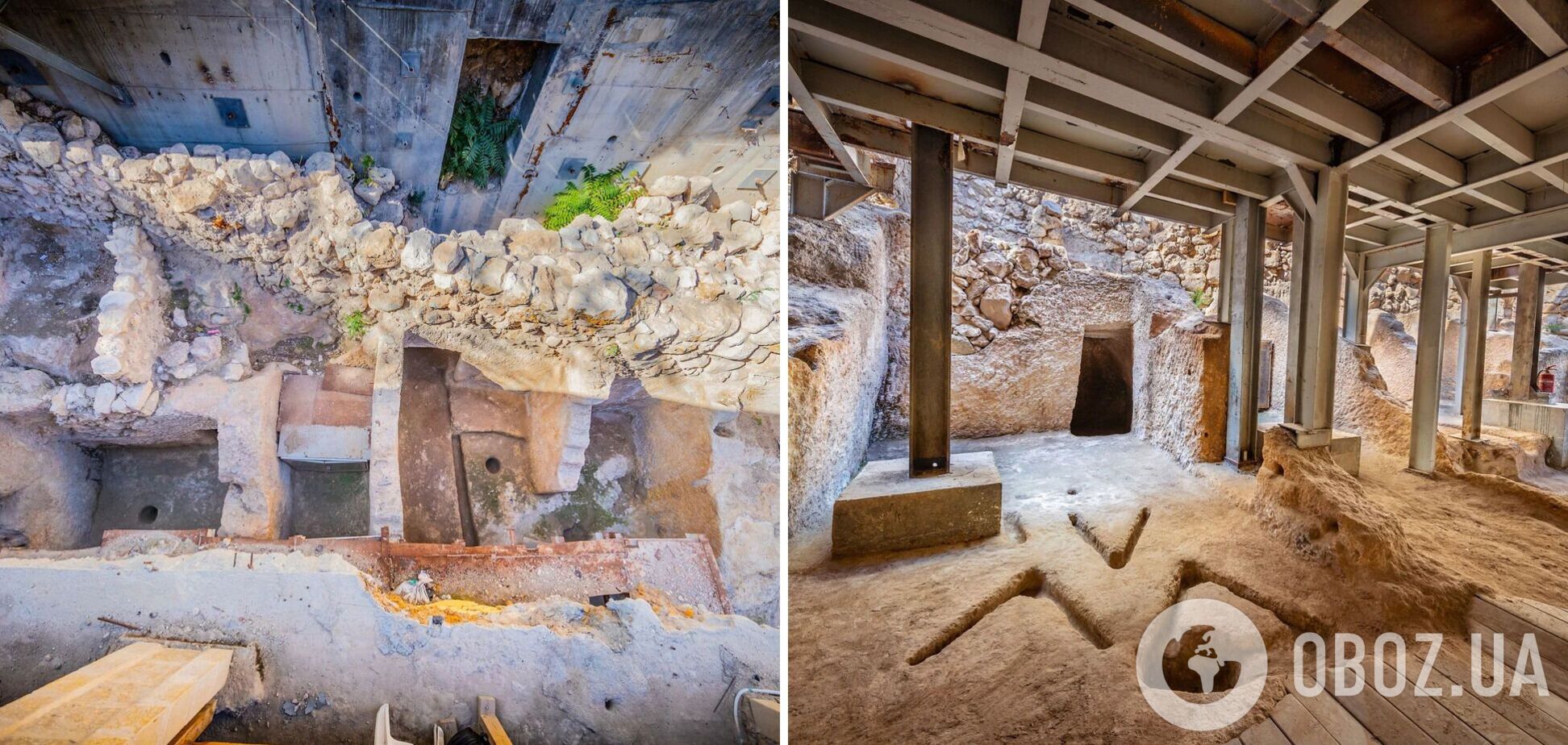 В Иерусалиме нашли большое сооружение с высеченными в скале комнатами и загадочными V-образными отметинами на полу. Фото