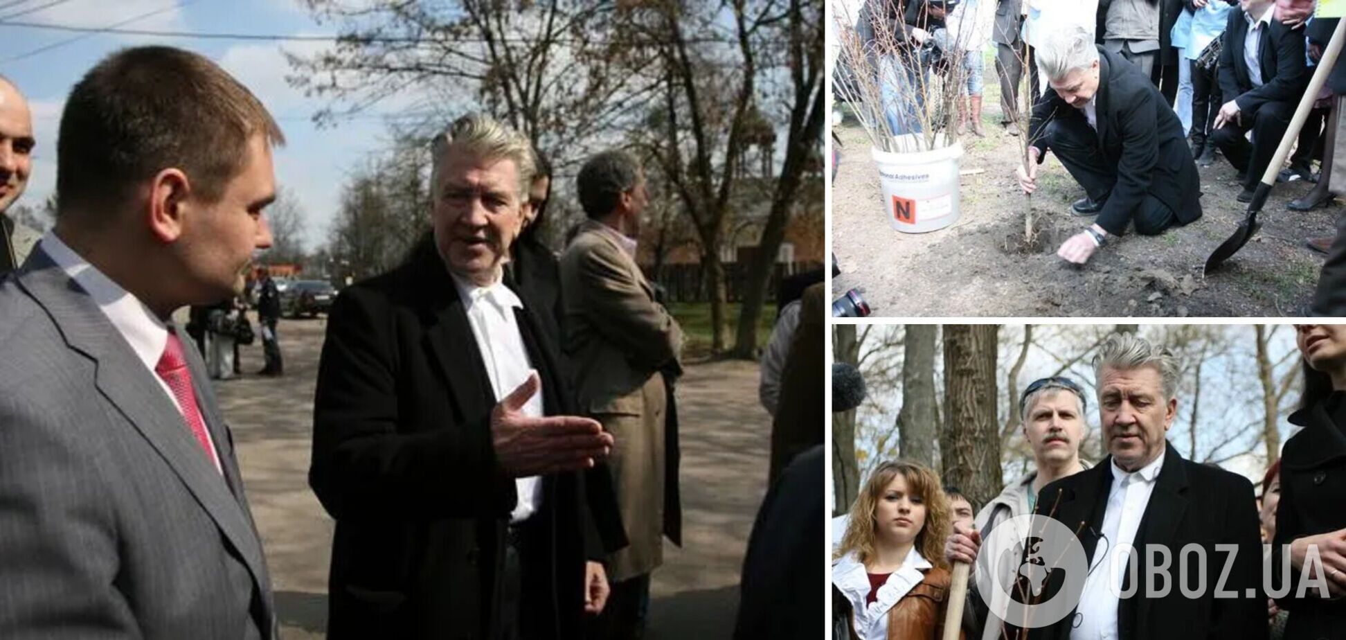 Дэвид Линч сажает деревья в Боярке. Фото