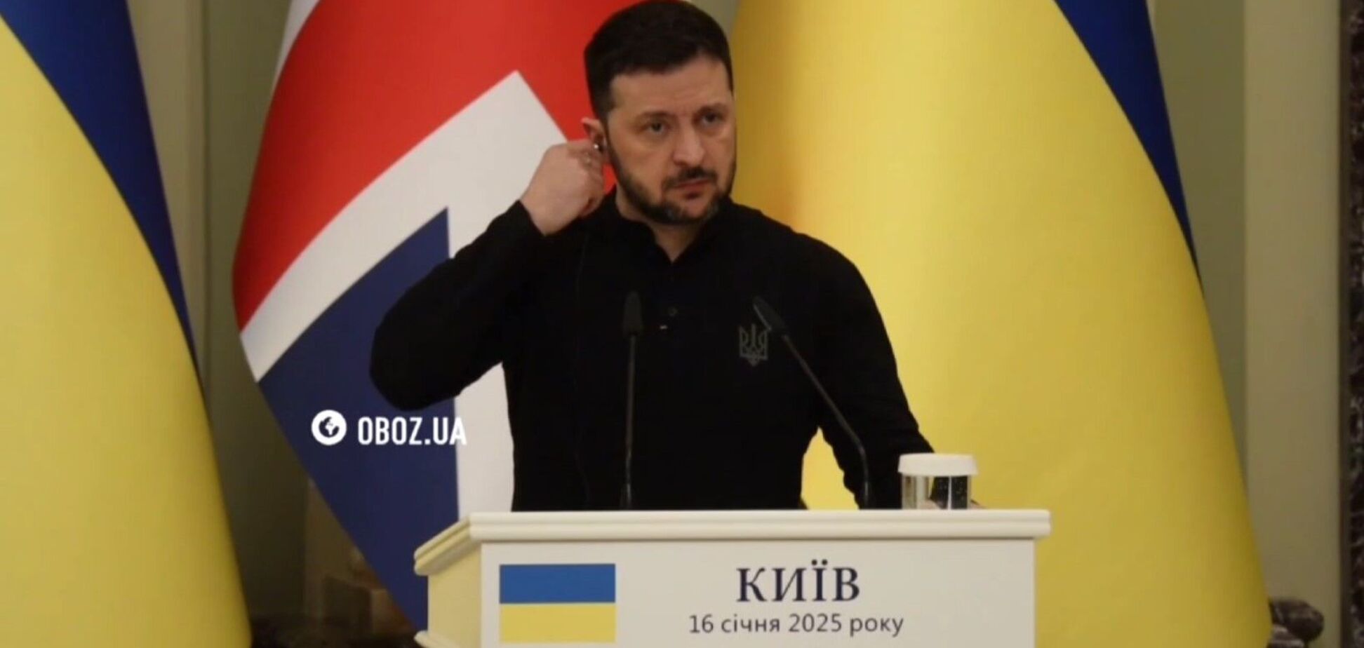 'Ми передамо привіт також!': Зеленський відреагував на запуск Росією дрону по Києву під час візиту Стармера. Відео