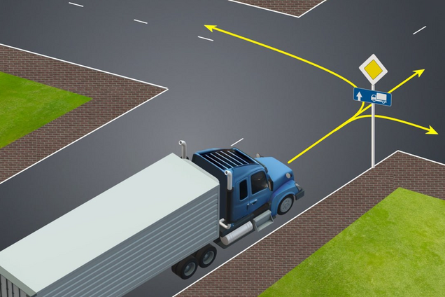 Куда может проехать водитель грузовика? Тест на знание ПДД